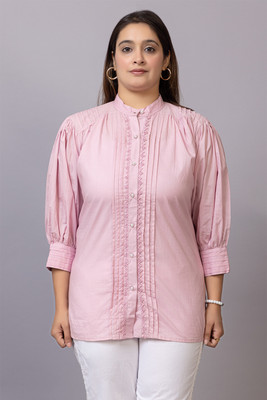Japroz Women Solid Casual Pink Shirt