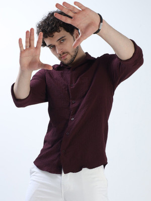 HARI TRENDZ CLOTHING Men Printed Casual Purple Shirt