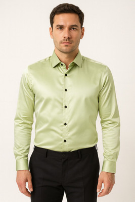 clinch fashion Men Printed Casual Light Green Shirt