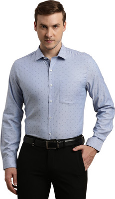 TURTLE Men Self Design Formal Blue Shirt