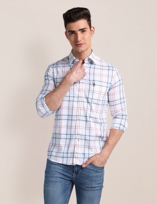 U.S. POLO ASSN. Men Checkered Casual Multicolor Shirt