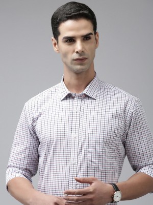 PARK AVENUE Men Checkered Formal Red Shirt