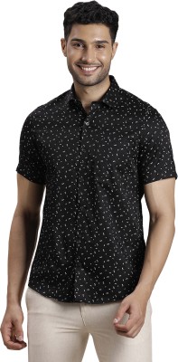 TURTLE Men Self Design Casual Black Shirt