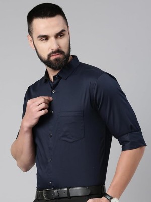 RICHMEN Men Solid Formal Blue Shirt