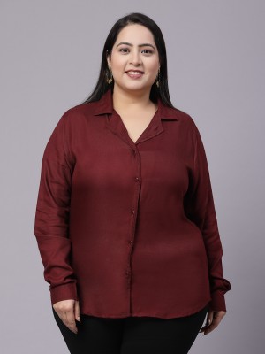 Style Quotient Women Solid Casual Maroon Shirt