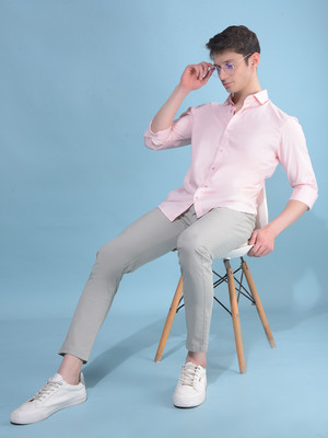 CRIMSOUNE CLUB Women Solid Casual Pink Shirt