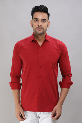 Lee Cross Men Solid Casual Red Shirt
