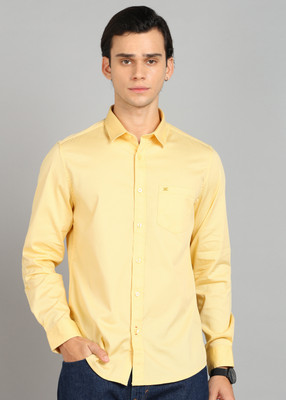 KILLER Men Solid Casual Yellow Shirt