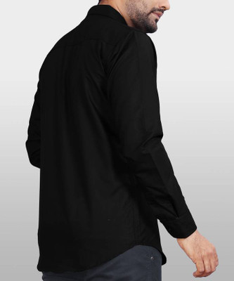Restore Fashion Men Solid Casual Black Shirt