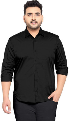 METRONAUT PLUS Men Solid Casual Black Shirt