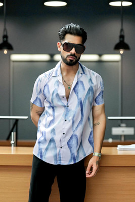 AARVI TRENDZ Men Dyed/Ombre Casual Blue Shirt