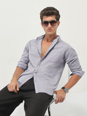 Urbano Fashion Men Solid Casual Purple Shirt