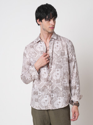 VASTRADO Men Self Design Casual Grey, Pink Shirt