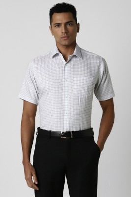 VAN HEUSEN Men Checkered Formal White Shirt