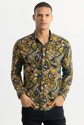 Snitch Men Printed Casual Multicolor Shirt