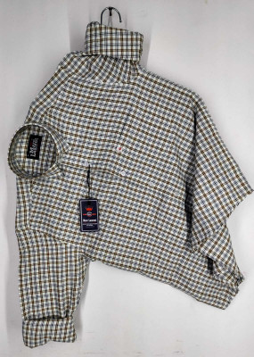 Marc Laurent Men Checkered Casual White, Green Shirt