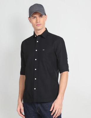 Arrow Sport Men Solid Casual Black Shirt