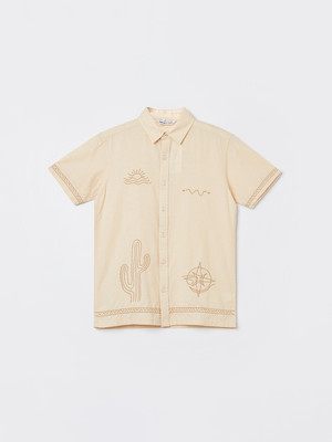 Fame Forever by Lifestyle Boys Printed Casual Beige Shirt