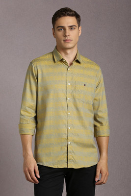 LOUIS PHILIPPE Men Striped Casual Green Shirt