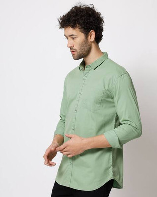 ALVIN ENTERPRISE Men Solid Formal Light Green Shirt