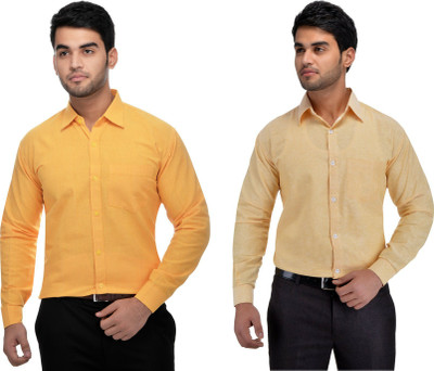 DESHBANDHU KHADI Men Solid Formal Multicolor Shirt(Pack of 2)