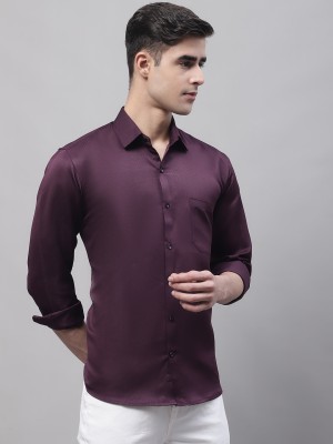 JAINISH Men Solid Casual Purple Shirt