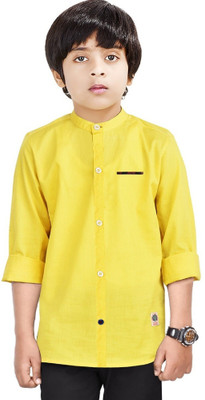 MADE IN THE SHADE Boys Solid Casual Yellow Shirt