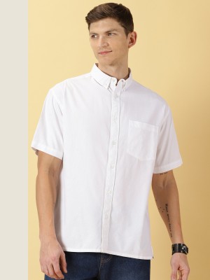 THOMAS SCOTT Men Solid Casual White Shirt