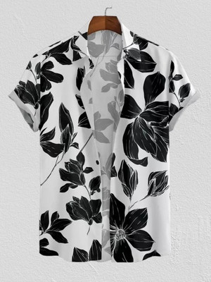 Arth Enterprise Men Floral Print Casual Black, White Shirt