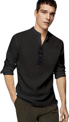 StellLIFESTYLE Trend Men Solid Casual Black Shirt
