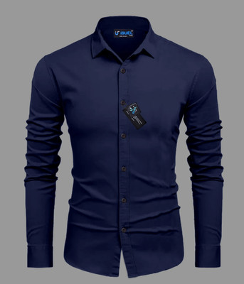 ALVIN ENTERPRISE Men Solid Casual Dark Blue Shirt