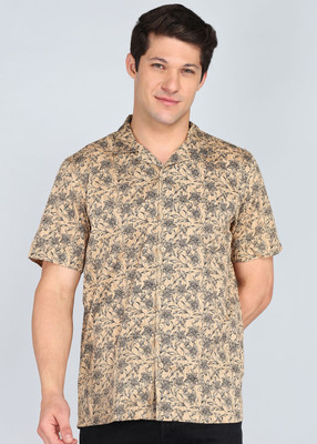 PETER ENGLAND Men Printed Casual Khaki Shirt