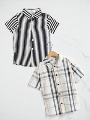 KIDOOZA Boys Printed, Checkered Casual Multicolor Shirt