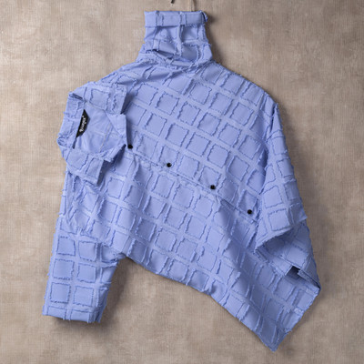 Lunice Men Self Design Casual Light Blue Shirt