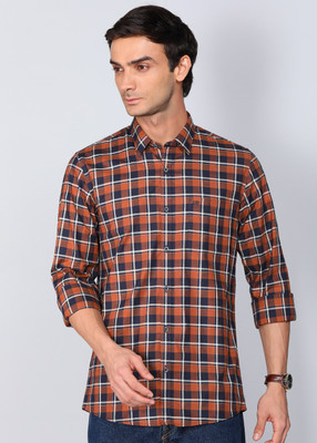 PETER ENGLAND Men Checkered Casual Blue Shirt