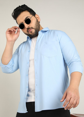 METRONAUT PLUS Men Solid Casual Blue Shirt