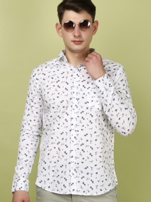 V-MART Men Printed Casual Dark Blue, White, Grey Shirt