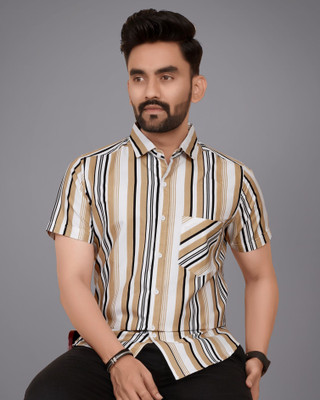 METRONAUT Men Printed Casual Brown Shirt