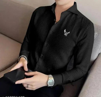 DISHANK CREATION Men Striped Casual White Shirt