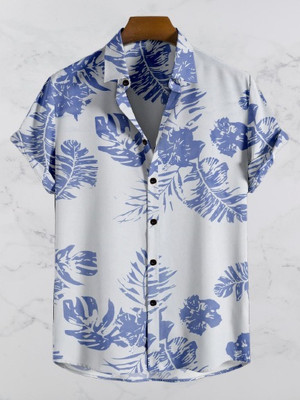 Arth Enterprise Men Printed Casual Light Blue Shirt