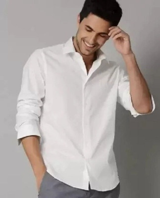 HOC Men Solid Casual White Shirt