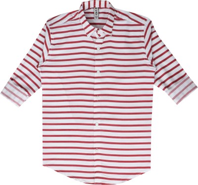 Cay Boys Striped Casual Red, White Shirt