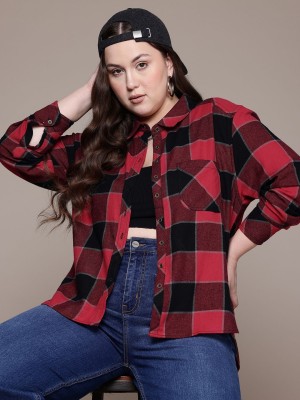 Roadster Women Checkered Casual Red Shirt