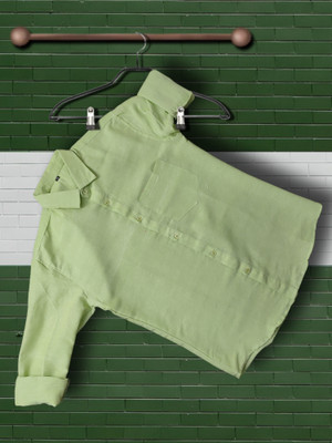 Shahbazcreation Men Solid Casual Light Green Shirt