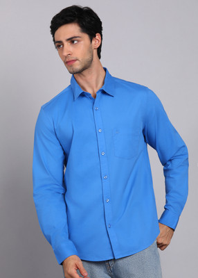 United Colors of Benetton Men Solid Casual Blue Shirt