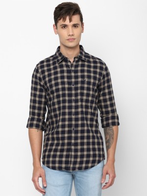 American Eagle Outfitters Men Checkered Casual Blue Shirt