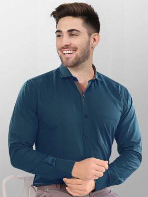 METRONAUT Men Solid Formal Dark Blue Shirt