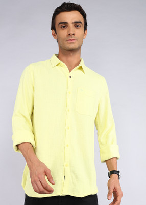 WROGN Men Solid Casual Yellow Shirt
