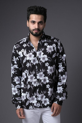 Bridon Creationn Men Printed Casual Black, White, Grey Shirt