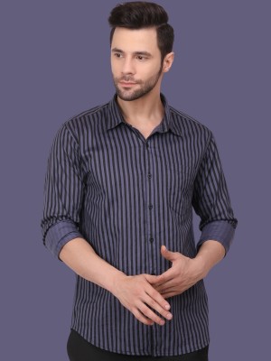 shardha enterprise Men Self Design Casual Dark Blue Shirt